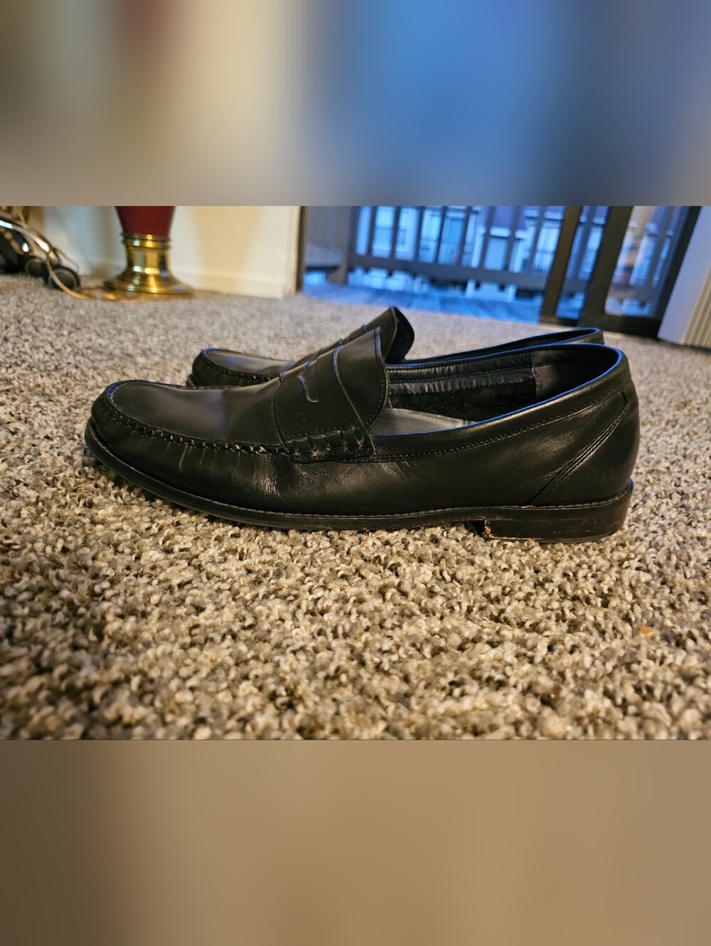 Cole Haan Black Leather Slip-On Dress Shoes